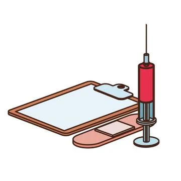 Medicine objects on white background Stock Illustration