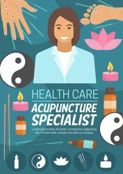 Medicine or spa, acupuncture doctor Stock Illustration