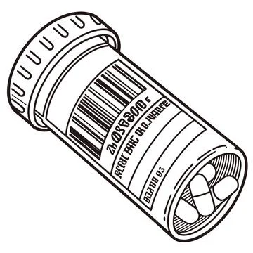 Medicine Packaging Concepts Formed by Barcode Line Graphics Stock Illustration