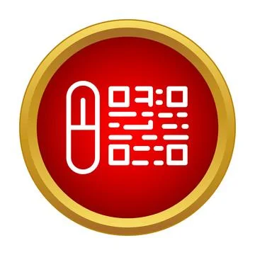 Medicine pill with qr code for digital health tracking Stock Illustration