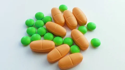 Medicine, pills, close-up Stock Footage 70593759