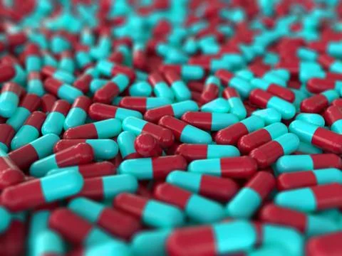 Medicine pills or drugs in capsules. Stock Illustration