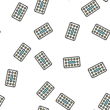 Medicine pills package vector seamless pattern Illustrazione stock