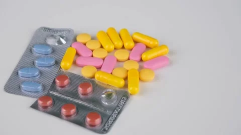 Medicine pills rotating Stock Footage 236005802