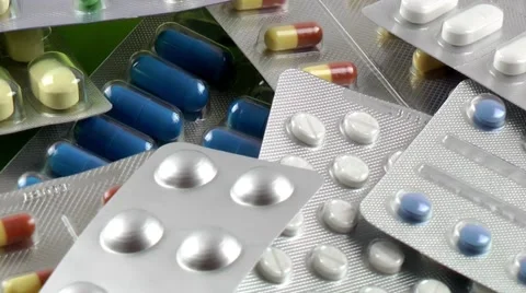 Medicine pills tablets rotating  Stock Footage 68035327