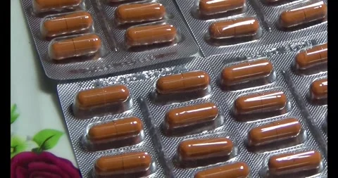 Medicine on the plate Stock Footage 295916671
