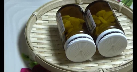 Medicine on the plate Stock Footage 295918639