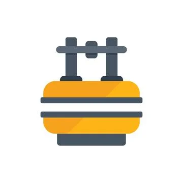 Medicine press machine icon flat vector. Automatic plant Stock Illustration
