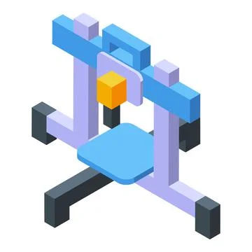 Medicine printer icon isometric vector. Medical engineering Illustrazione stock