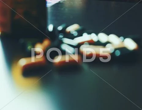 Medicine product pills and bottle blur background Stock Photos