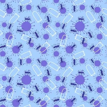 Medicine seamless bacteria pattern for wrapping paper and fabrics and linens Stock Illustration