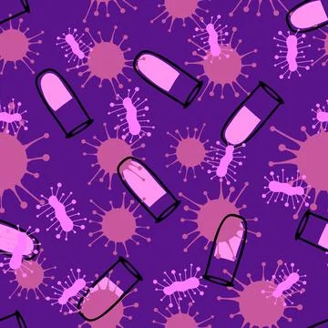 Medicine seamless bacteria pattern for wrapping paper and fabrics and linens Stock Illustration