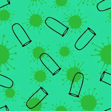 Medicine seamless bacteria pattern for wrapping paper and fabrics and linens Stock Illustration