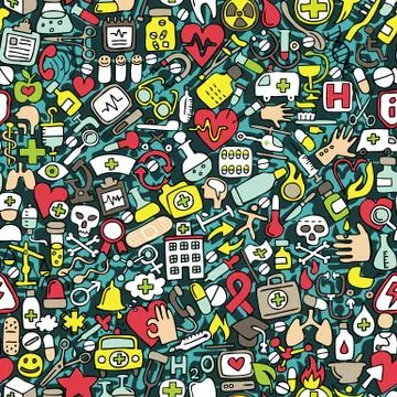 Medicine seamless pattern Stock Illustration