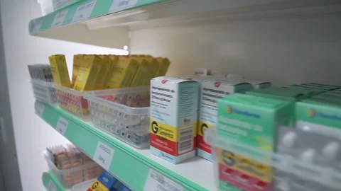 Medicine on the shelf Stock Footage 186897961