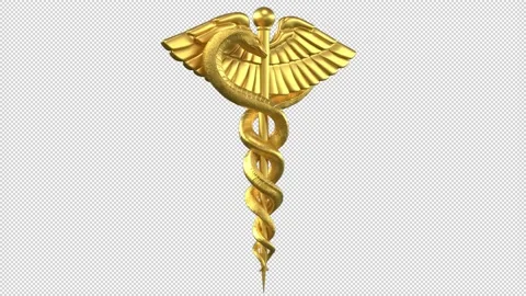 Medicine symbol rotating - 3d render looped with alpha channel. Stock Footage 167608512