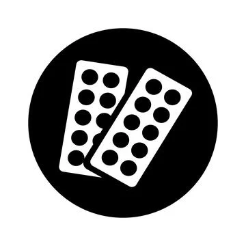 Medicine, Tablet icon / black vector graphics Illustrazione stock