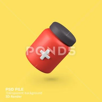 Medicine tablet isolated 3d render icon illustration PSD Template
