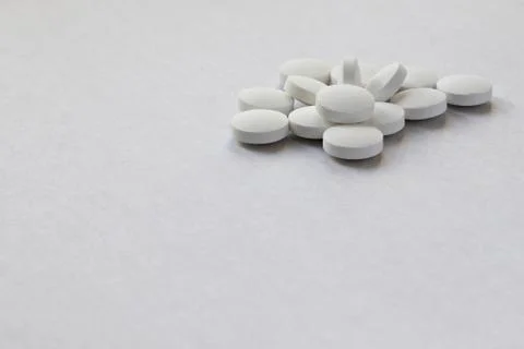 Medicine tablets on the table Stock Photos
