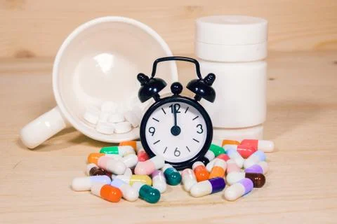 Medicine on time Stock Photos