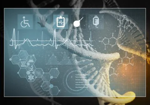 Medicine user interface, 3D rendering Stock Illustration