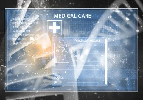 Medicine user interface, 3D rendering Illustrazione stock