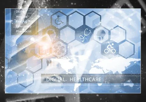 Medicine user interface, 3D rendering Stock Illustration