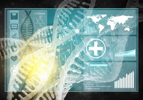 Medicine user interface, 3D rendering Stock Illustration