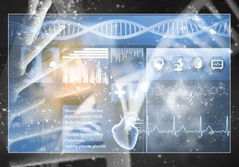 Medicine user interface, 3D rendering Stock Illustration