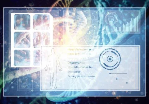 Medicine user interface, 3D rendering Stock Illustration