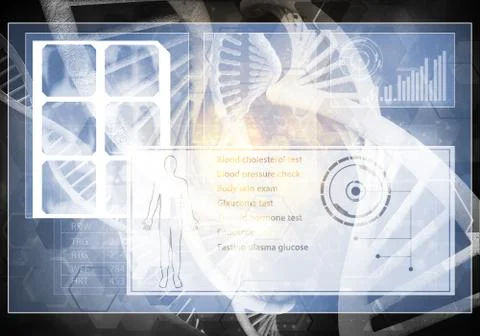 Medicine user interface, 3D rendering Stock Illustration