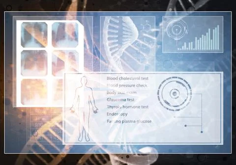 Medicine user interface, 3D rendering Illustrazione stock