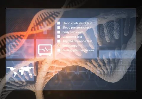 Medicine user interface, 3D rendering Stock Illustration