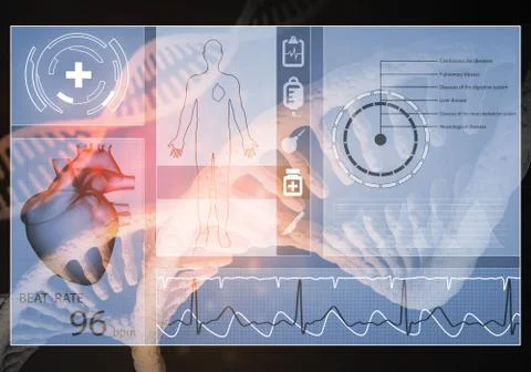 Medicine user interface, 3D rendering Stock Illustration