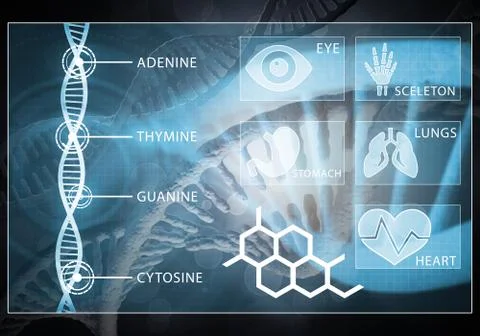 Medicine user interface, 3D rendering Illustrazione stock