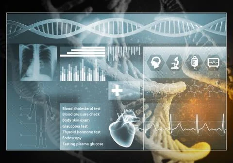Medicine user interface, 3D rendering Stock Illustration