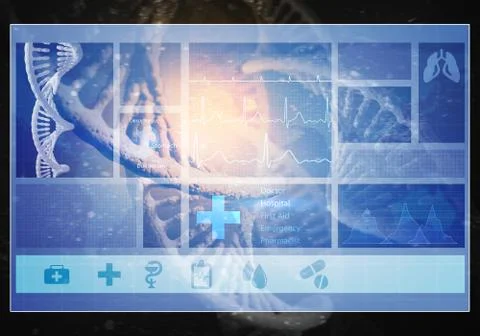 Medicine user interface, 3D rendering Stock Illustration