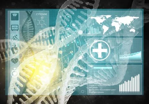 Medicine user interface, 3D rendering Stock Illustration