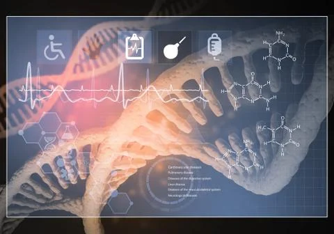 Medicine user interface, 3D rendering Stock Illustration