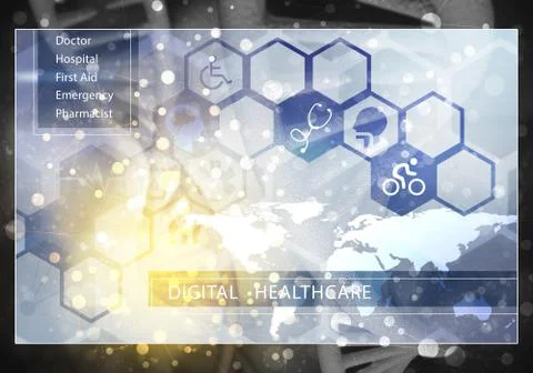 Medicine user interface, 3D rendering Stock Illustration