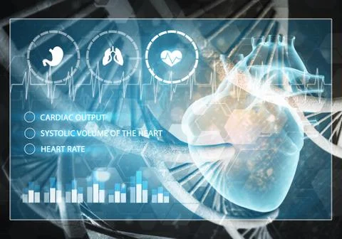 Medicine user interface, 3D rendering Stock Illustration