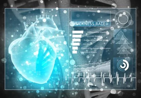 Medicine user interface, 3D rendering Stock Illustration