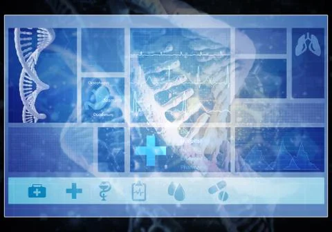 Medicine user interface, 3D rendering Stock Illustration