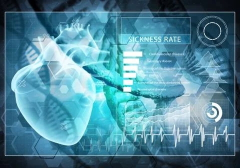 Medicine user interface, 3D rendering Stock Illustration