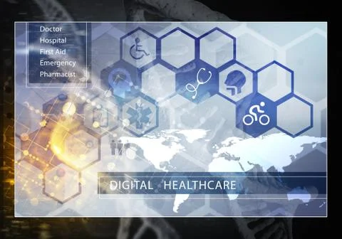 Medicine user interface, 3D rendering Stock Illustration