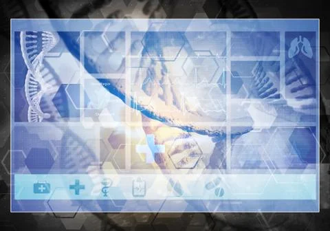 Medicine user interface, 3D rendering Stock Illustration