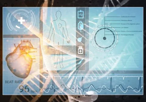 Medicine user interface, 3D rendering Stock Illustration