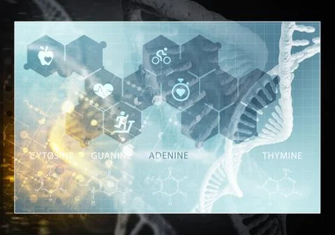 Medicine user interface, 3D rendering Stock Illustration