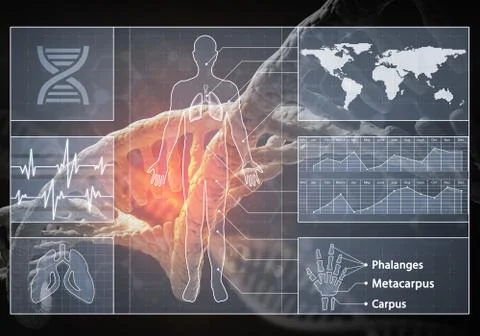 Medicine user interface, 3D rendering Stock Illustration