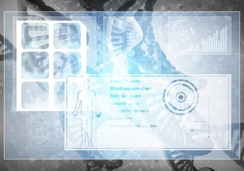 Medicine user interface, 3D rendering Stock Illustration